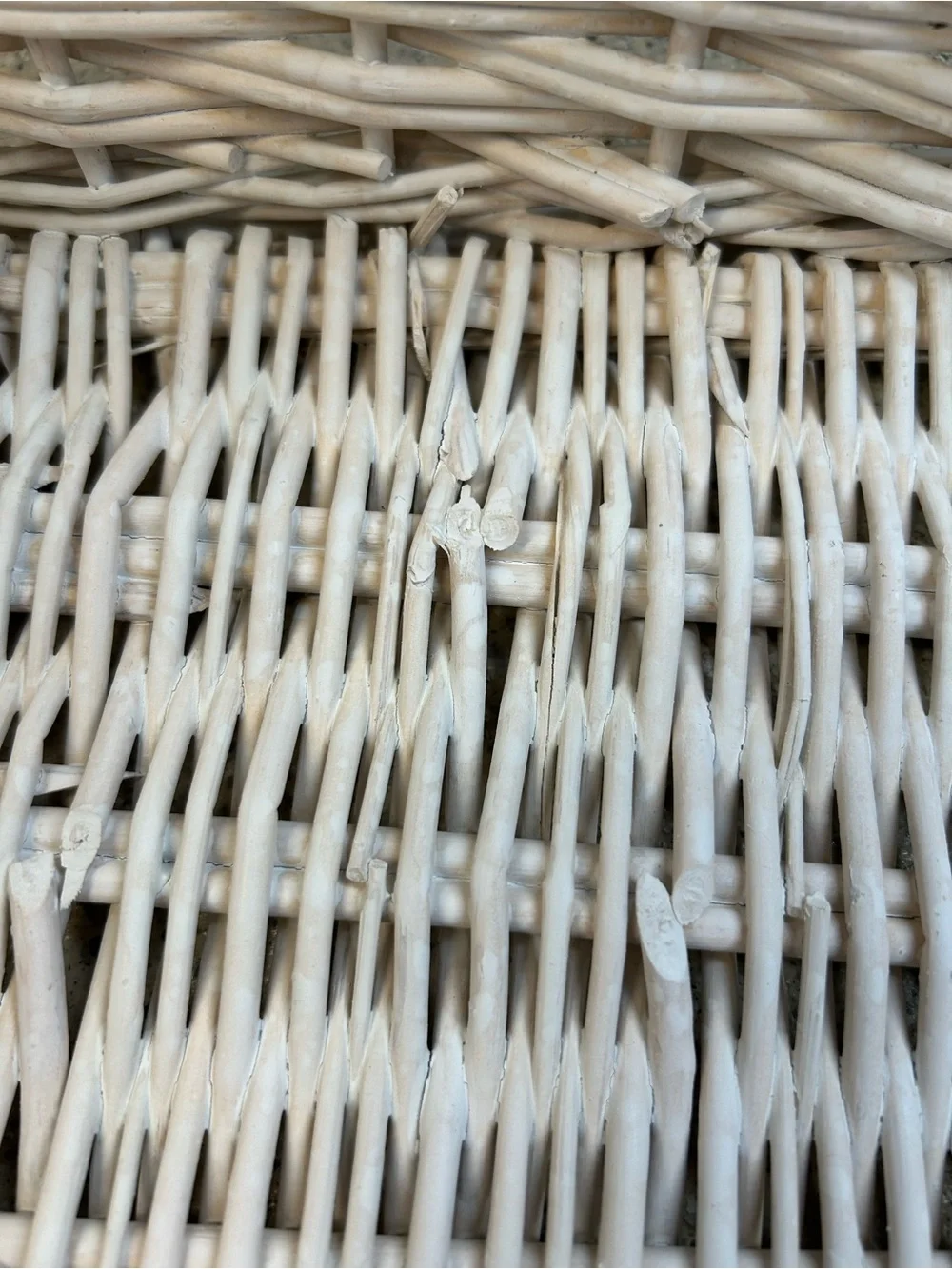 Set of Two White Wicker Storage Baskets - Versatile Home Accents Organizer